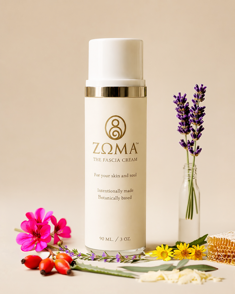 ZOMA The Fascia Cream bottle, as shown in the Enter Om store